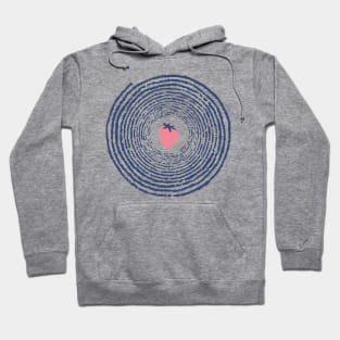 Blue Spiral with Pink Strawberry Hoodie